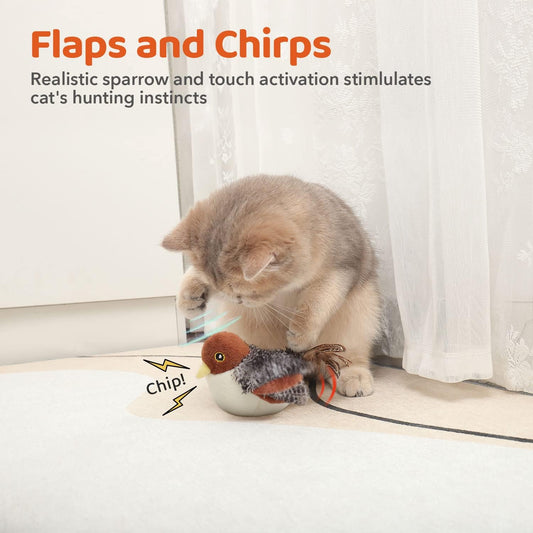 Rechargeable Flapping Sparrow Cat Toy