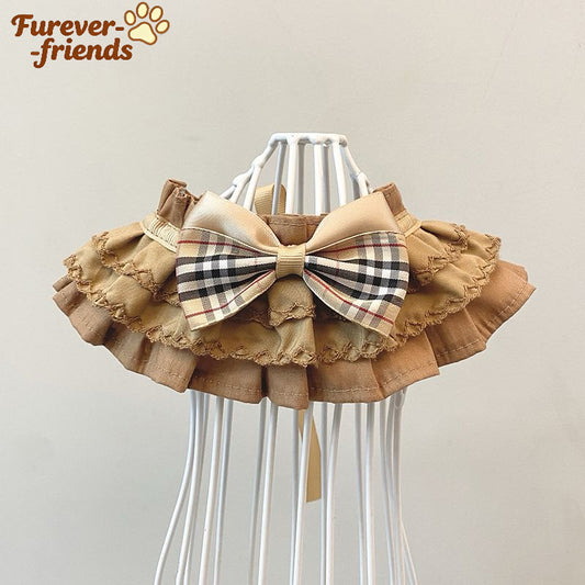 Plaid Bow Pet Collar