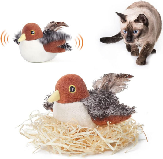 Rechargeable Flapping Sparrow Cat Toy