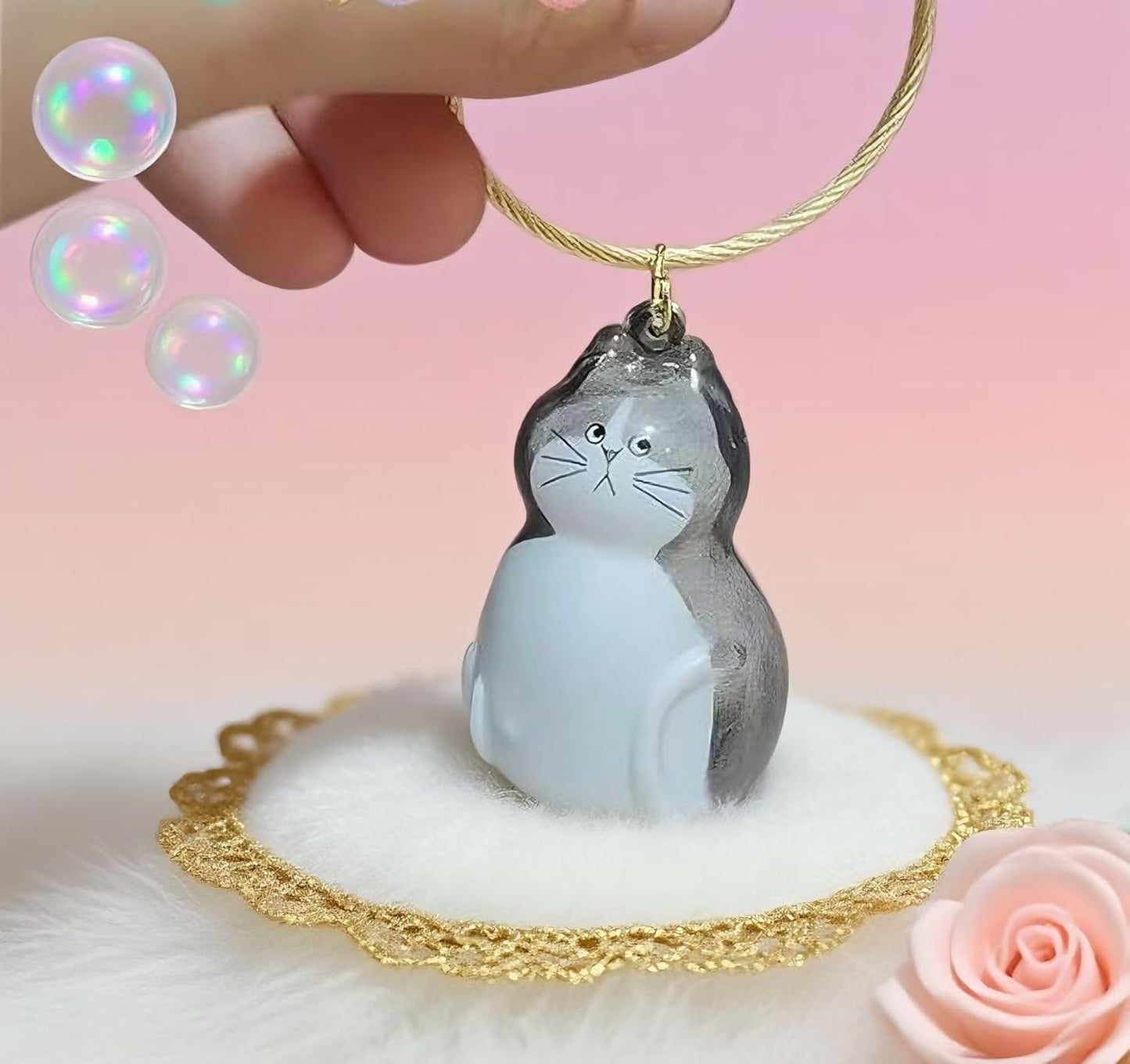 Cat hair storage keychain-6PCS