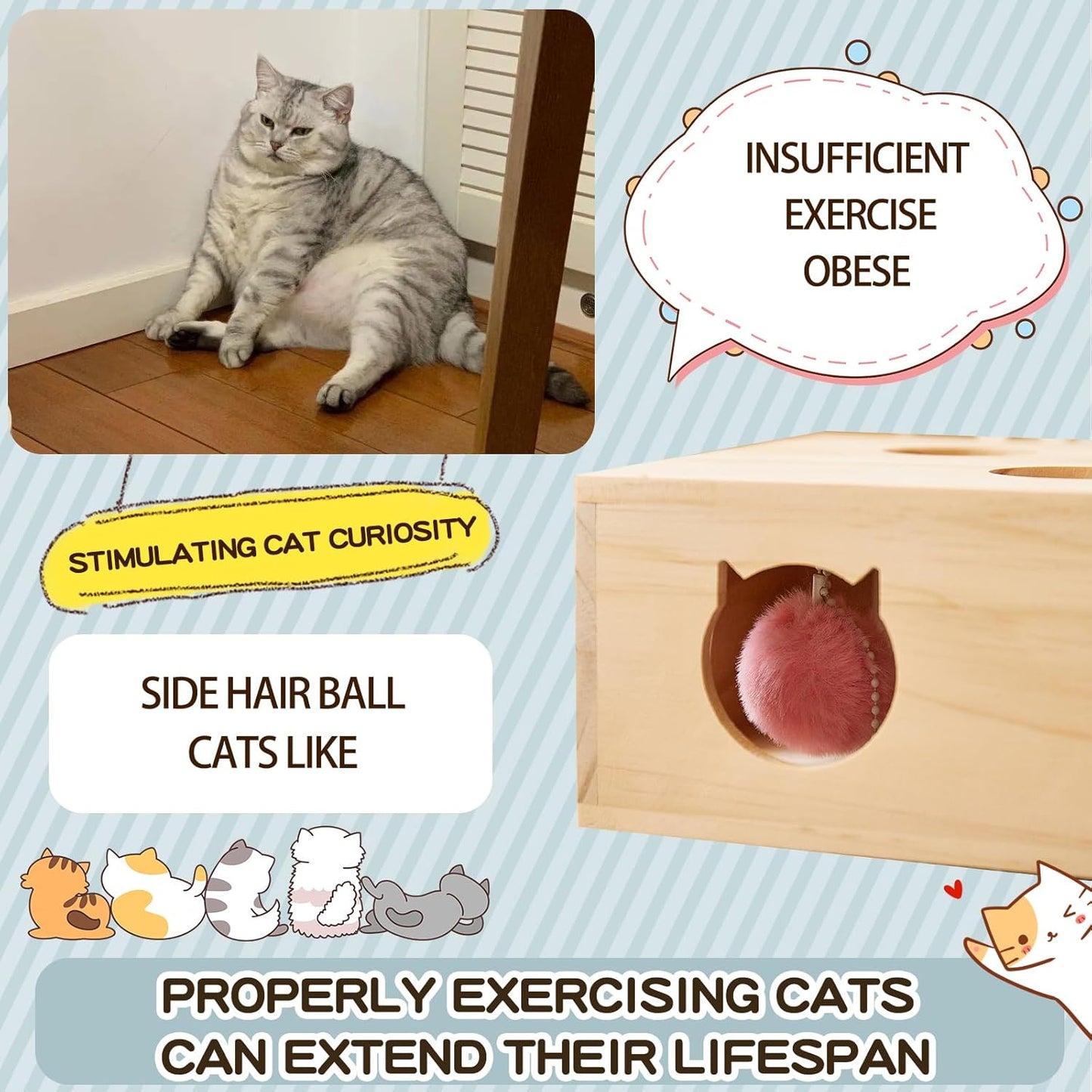 Whack-a-Mole Cat Toy with Pop-Up Mice (Puzzle & Scratcher)