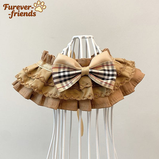 Plaid Bow Pet Collar