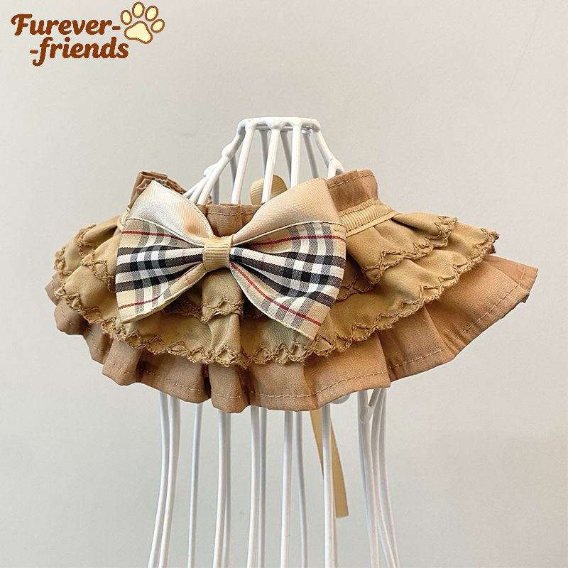 Plaid Bow Pet Collar